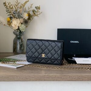 🥃Chanel Wallet On Chain Quilted Lambskin Black